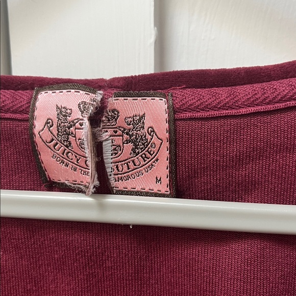 Juicy Couture Maroon Velvet Hoodie Y2K - Picture 5 of 6